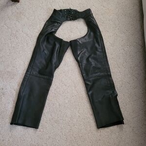 Bikers Club Black Leather Chaps